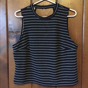 striped cropped top. NEVER WORN!