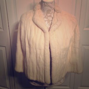 Prom Night Princess Vintage White Rabbit Fur Cape