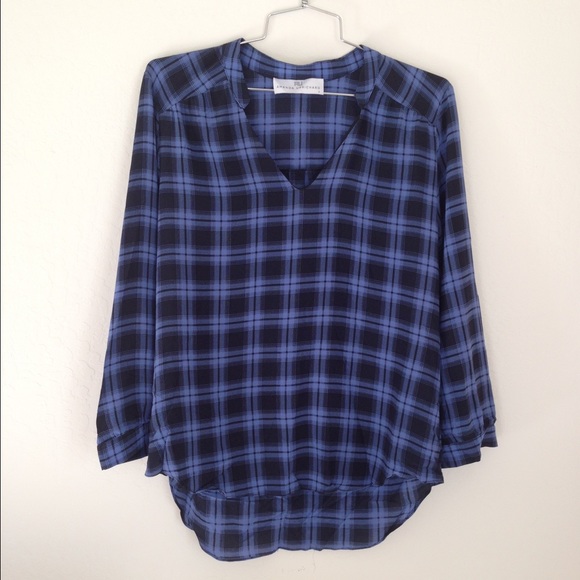 Amanda Uprichard Plaid Silk Blouse NWOT