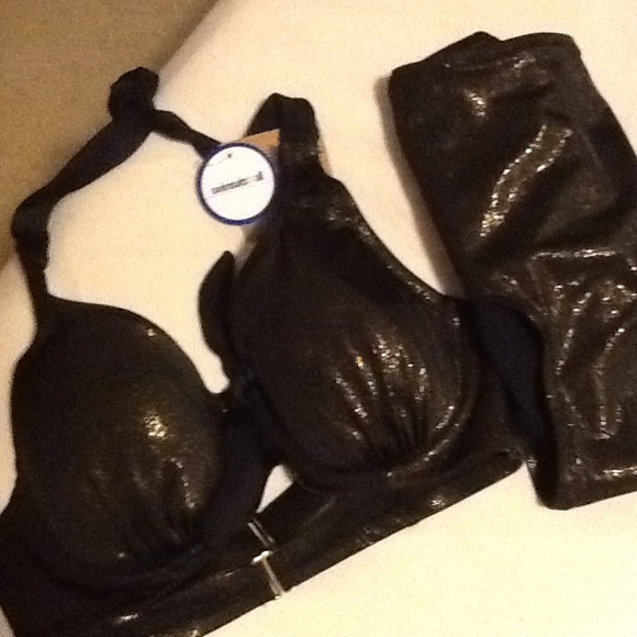 Black and gold bikini size 10