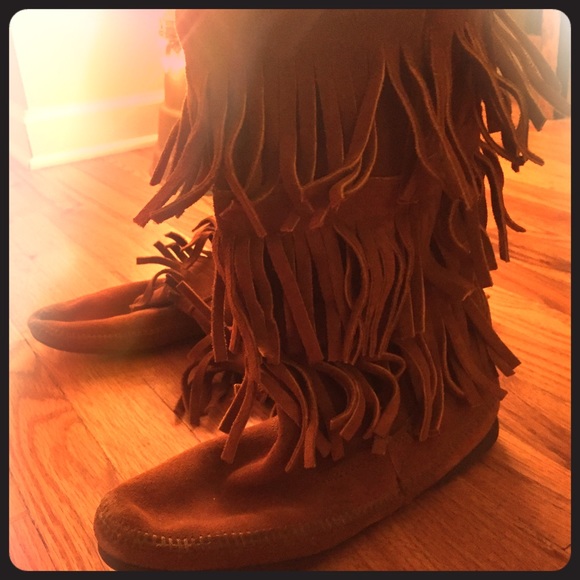 Minnetonka Fringed Leather Boots