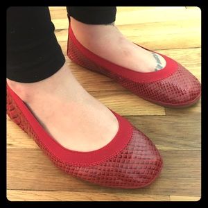 Yosi Samra Snake Skin Foldable Flats