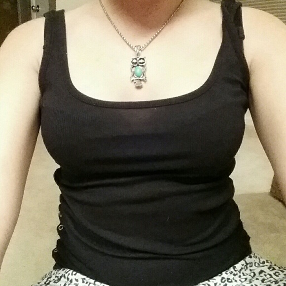 Turquoise owl necklace