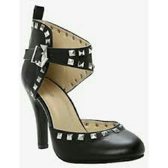 Black Studded Heels (silver studs)