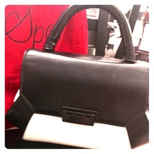 Z Spoke/Zac Posen Women's Satchel-Almond/Black