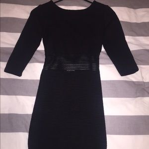 Black mesh cutout dress