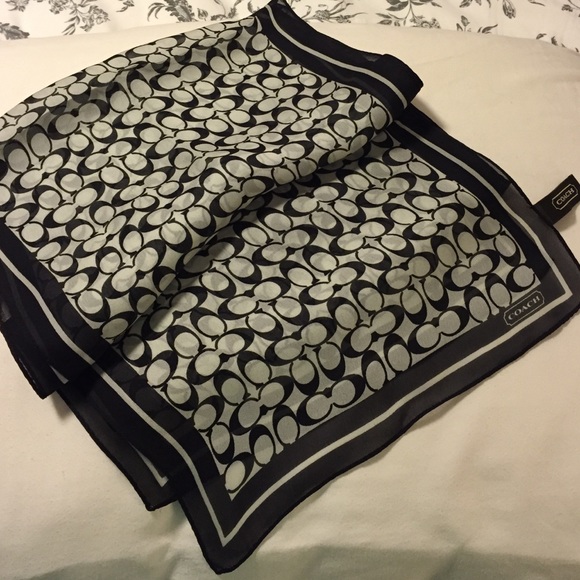 Coach Accessories - Authentic Coach Oblong black/white C-print scarf!