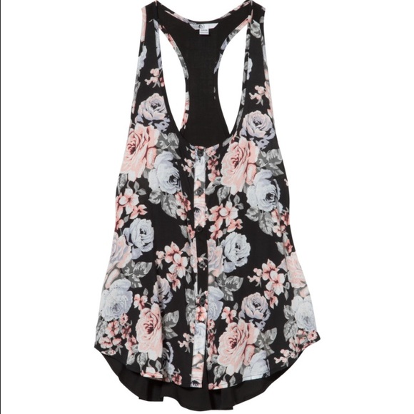 Volcom floral tank