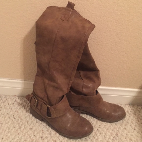 Brown high boots
