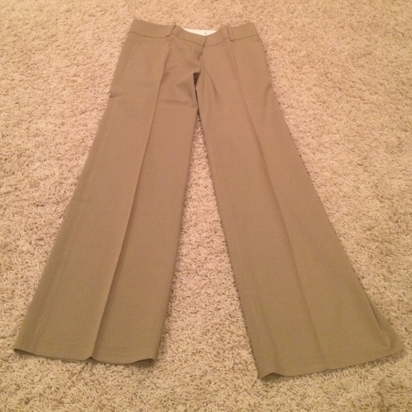 Dark khaki wide-leg dress pants