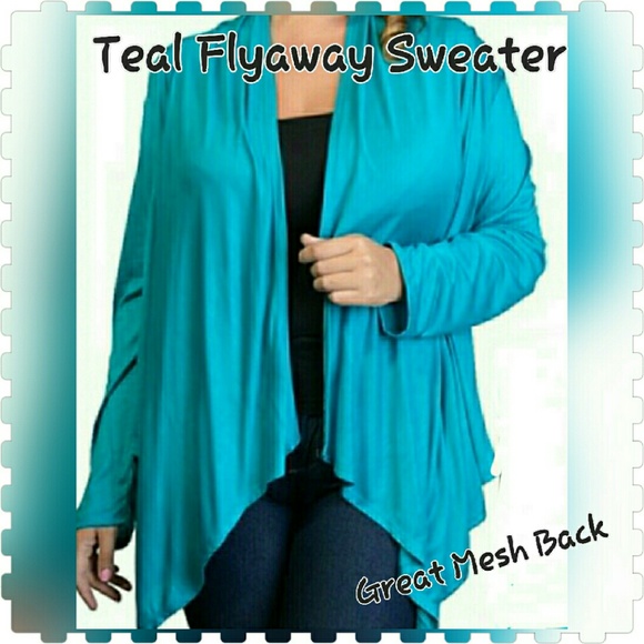 Black 'N' Blue Sweaters - 🎀HP🌀Teal Flyaway Sweater w/ Mesh Back Detail🌀