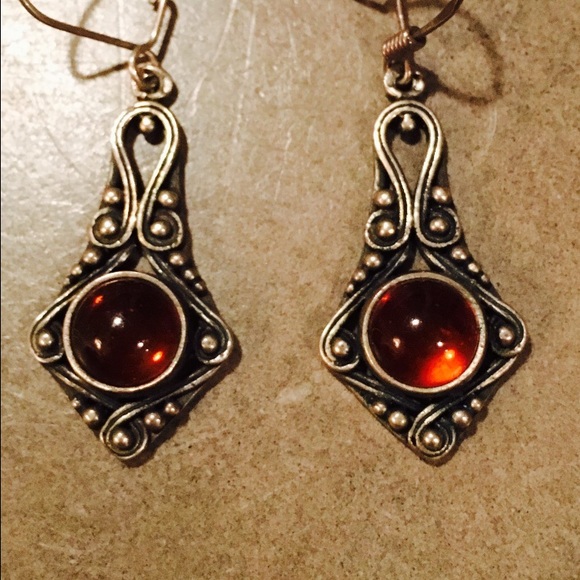 Authentic Baltic Amber and silver earrings