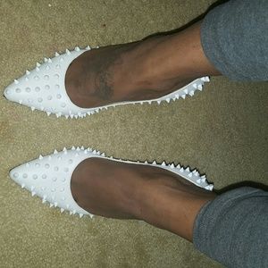Beautiful white spike pointed heels
