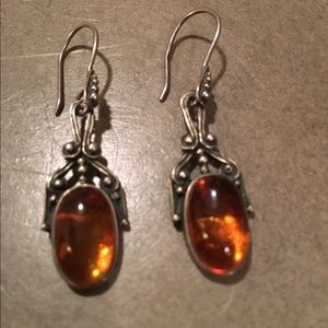 Authentic Baltic Amber and silver earrings