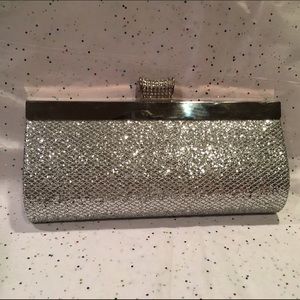 Lulu Townsend Silver/Sparkling Clutch