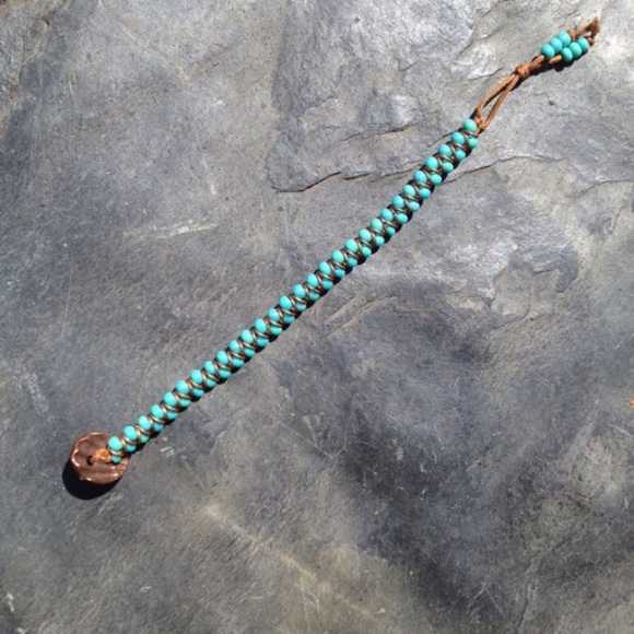 Turquoise Serpentine Bracelet- Homemade - Picture 2 of 3