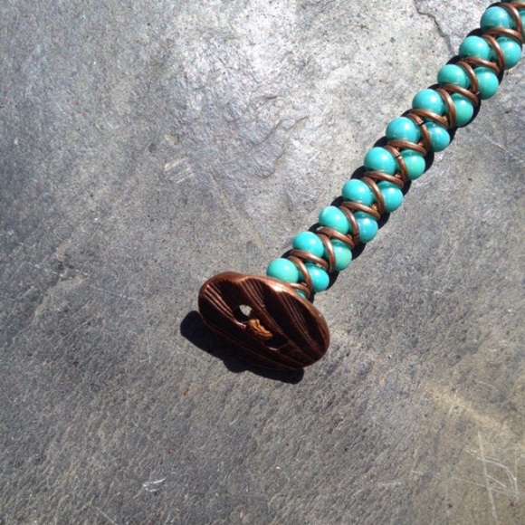 Turquoise Serpentine Bracelet- Homemade - Picture 3 of 3