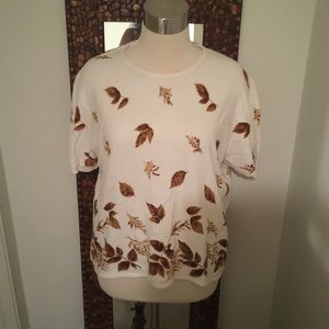 Final Price Crew neck sweater with leaves