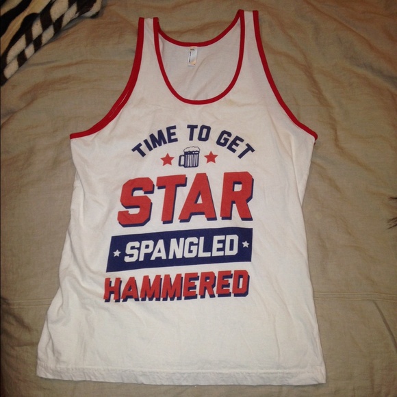 Men's Star Spangled Hammered Tank