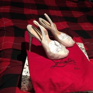 Christian Louboutin lizard skin sling backs Sz36.5