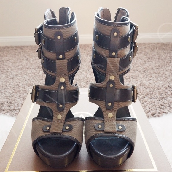 ASH Lyn gladiator wedge platform sandals military