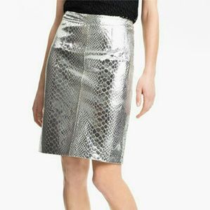 Silver Milly Leather Skirt