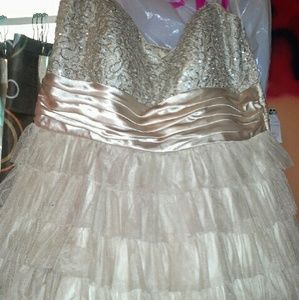 Short champange colored formal dress