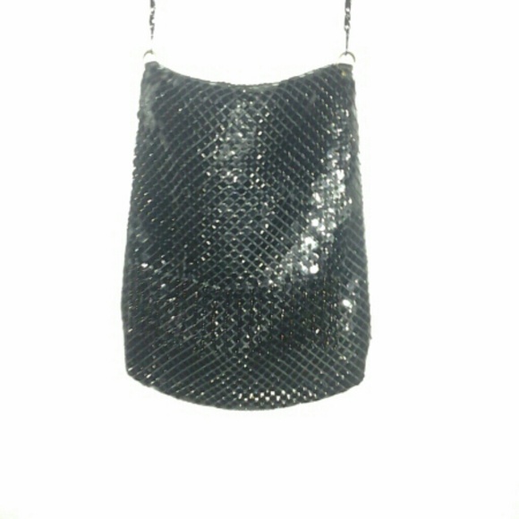 Unlisted Handbags - Metal Mesh Flap Zippered Handbag with Bead Fringe