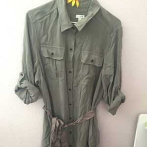 Anthropologie Odille Belted trench dress Size L