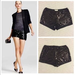 Black Sequined Hot Pants/ Shorts