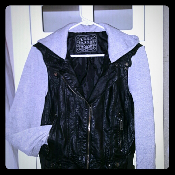 Last kiss leather hooded jacket