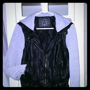 Last kiss leather hooded jacket