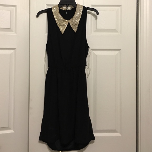 Foreign Exchange Dresses & Skirts - Brand new black dress with gold sequin collar