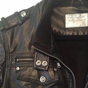 GUESS leather bomber jacket