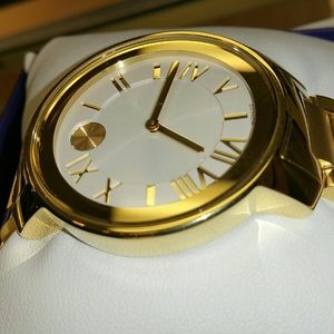 Movado Bold Yellow Gold tone Watch