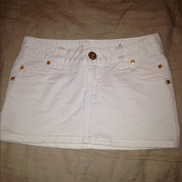 GUESS White Denim Skirt