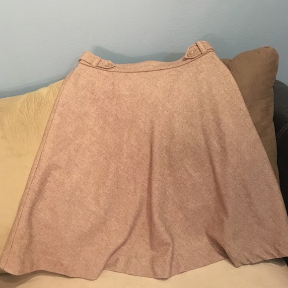 Brown A line knee length wool-like skirt.