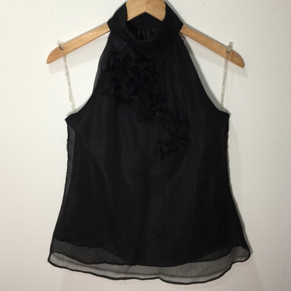 Forever 21 Chiffon Sleeveless Top Black SMALL