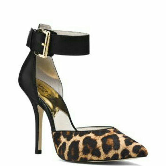 NEW Michael Kors Ankle Strap Leopard Pump size 7.5