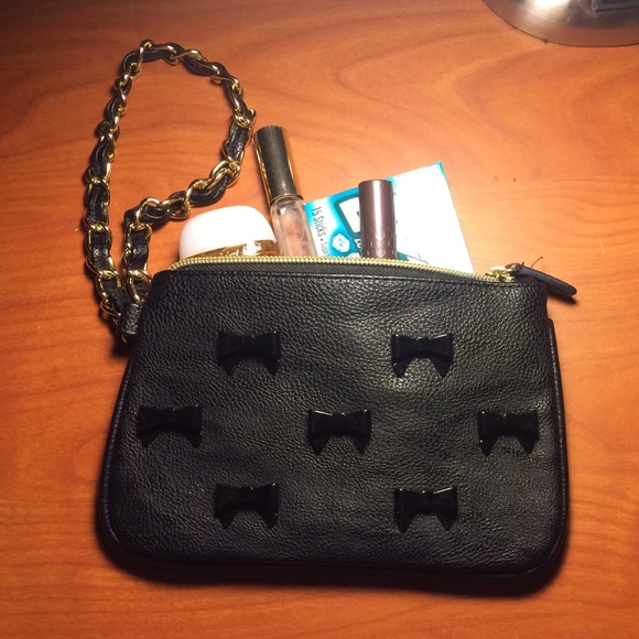 Betsey Johnson Black Bow Wristlet