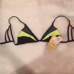 Neon beach tri top