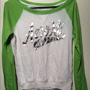 Green and white medium Aeropostale long sleeve