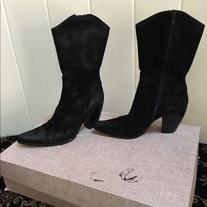REDUCED Distressed Suede Modern Cowboy Boots 7