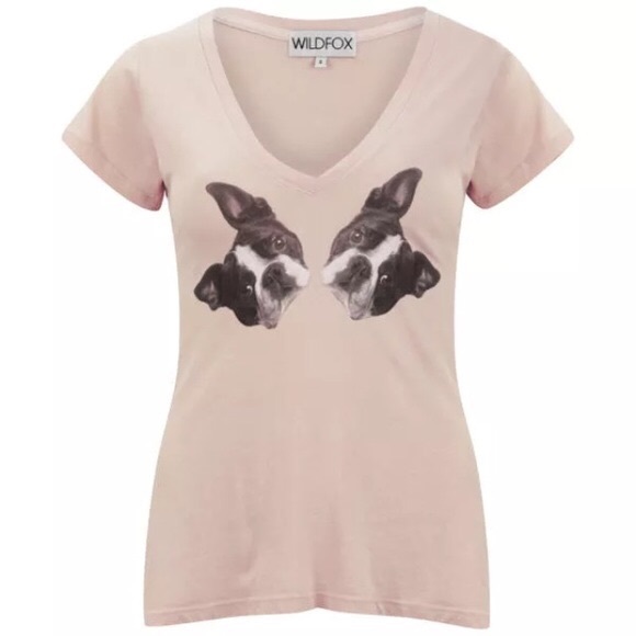 ISO Wildfox Boston Terrier Vneck Tee