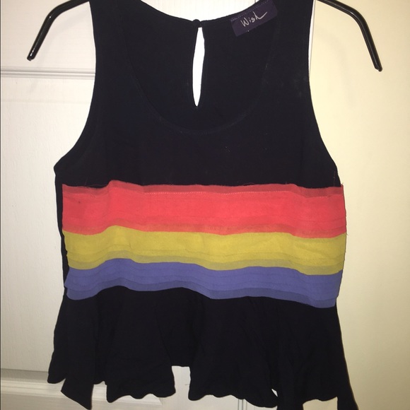Wish Peplum navy with stripes tank