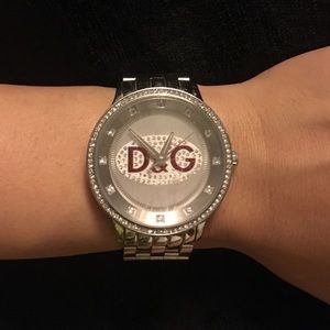 Dolce & Gabanna Rhinestone Logo Watch