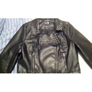 Black studded faux leather jacket