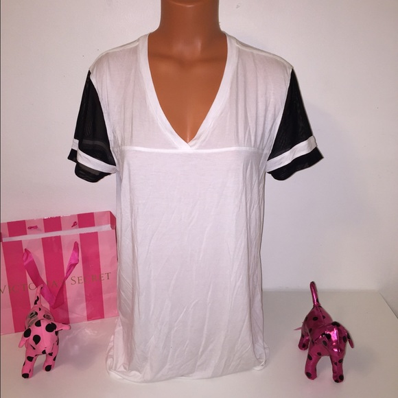 PINK Victoria's Secret Tops - NEW PINK VS MESH SLEEVES SHIRT