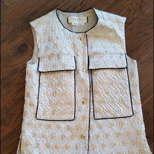 Marni lightweight gold polka dot vest.