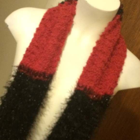 NWOT Red and Black Scarf. Approx 71". MUST BUNDLE - Picture 3 of 3
